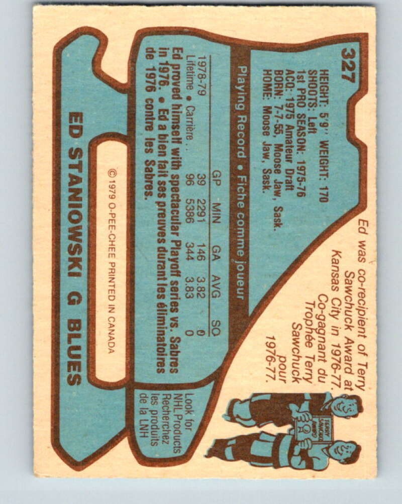 1979-80 O-Pee-Chee #327 Ed Staniowski St. Louis Blues V20073