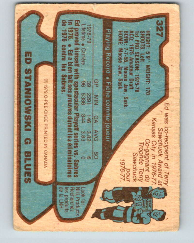 1979-80 O-Pee-Chee #327 Ed Staniowski St. Louis Blues V20074