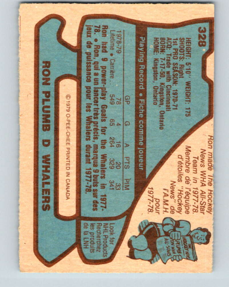 1979-80 O-Pee-Chee #328 Ron Plumb Hartford Whalers V20082