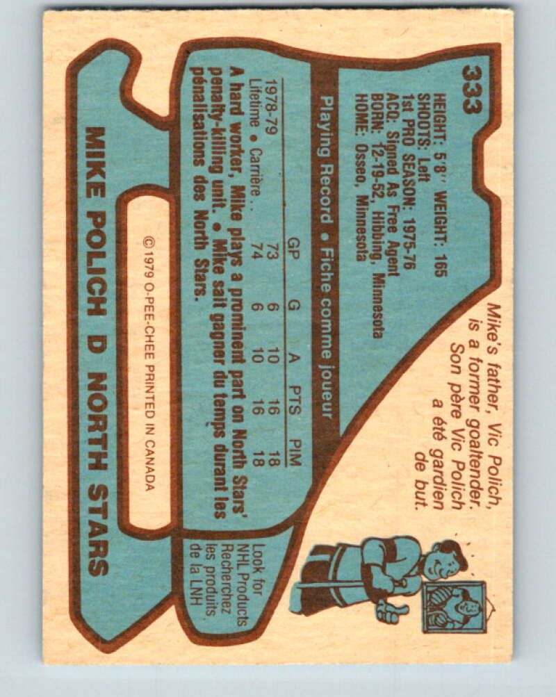 1979-80 O-Pee-Chee #333 Mike Polich RC Rookie Minnesota North Stars V20145