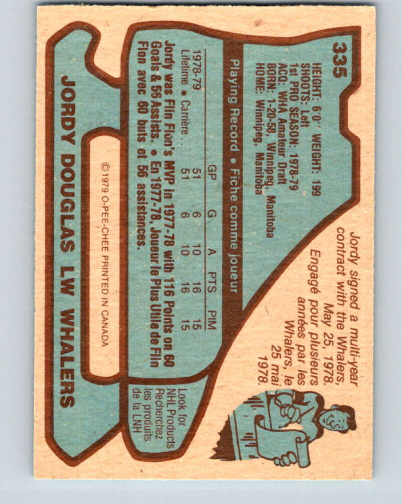 1979-80 O-Pee-Chee #335 Jordy Douglas RC Rookie Hartford Whalers V20161