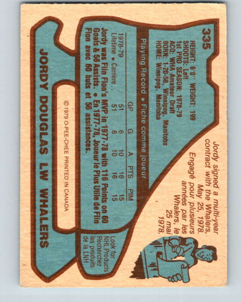 1979-80 O-Pee-Chee #335 Jordy Douglas RC Rookie Hartford Whalers V20166