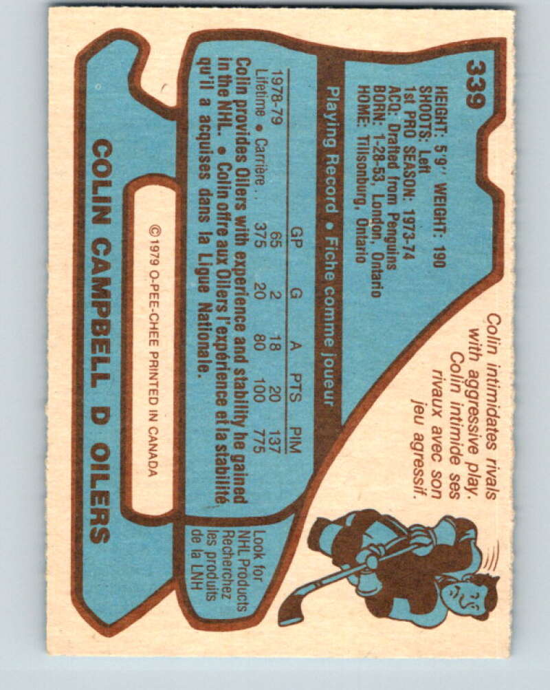 1979-80 O-Pee-Chee #339 Colin Campbell Edmonton Oilers V20207