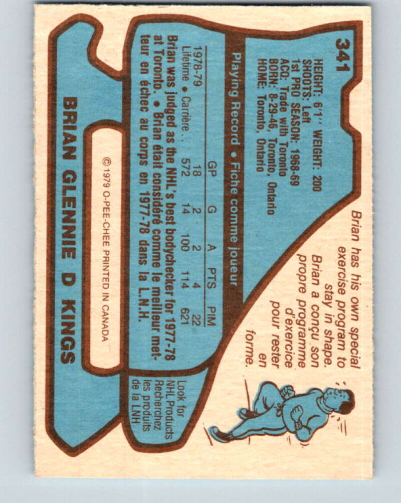 1979-80 O-Pee-Chee #341 Brian Glennie Los Angeles Kings V20231