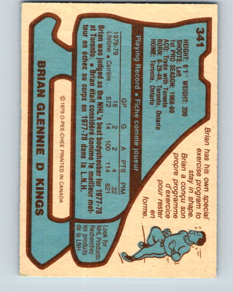1979-80 O-Pee-Chee #341 Brian Glennie Los Angeles Kings V20232