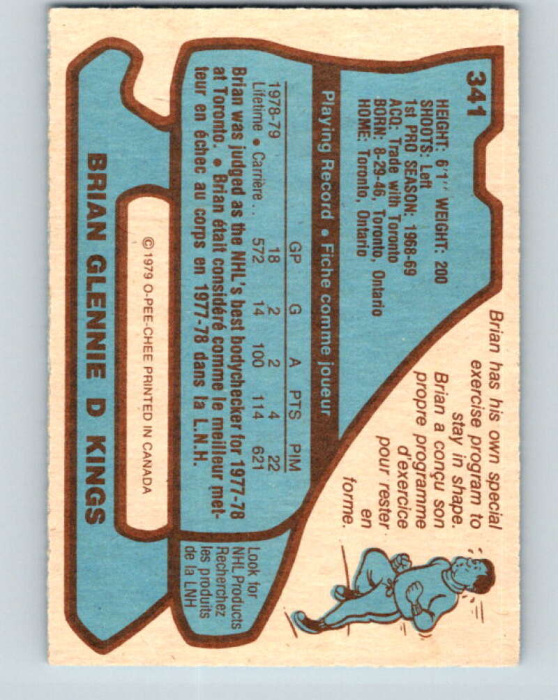 1979-80 O-Pee-Chee #341 Brian Glennie Los Angeles Kings V20233