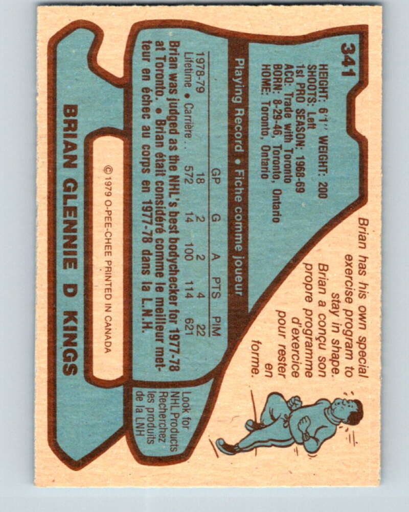 1979-80 O-Pee-Chee #341 Brian Glennie Los Angeles Kings V20234