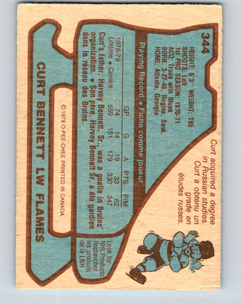 1979-80 O-Pee-Chee #344 Curt Bennett Atlanta Flames V20269