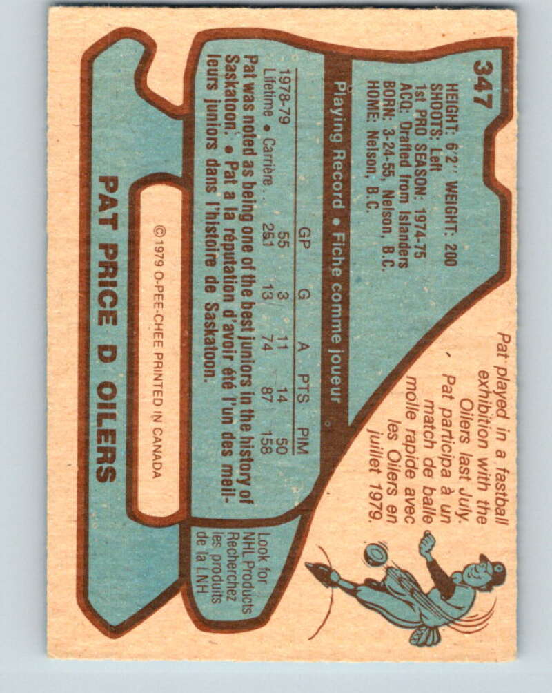 1979-80 O-Pee-Chee #347 Pat Price Edmonton Oilers V20298