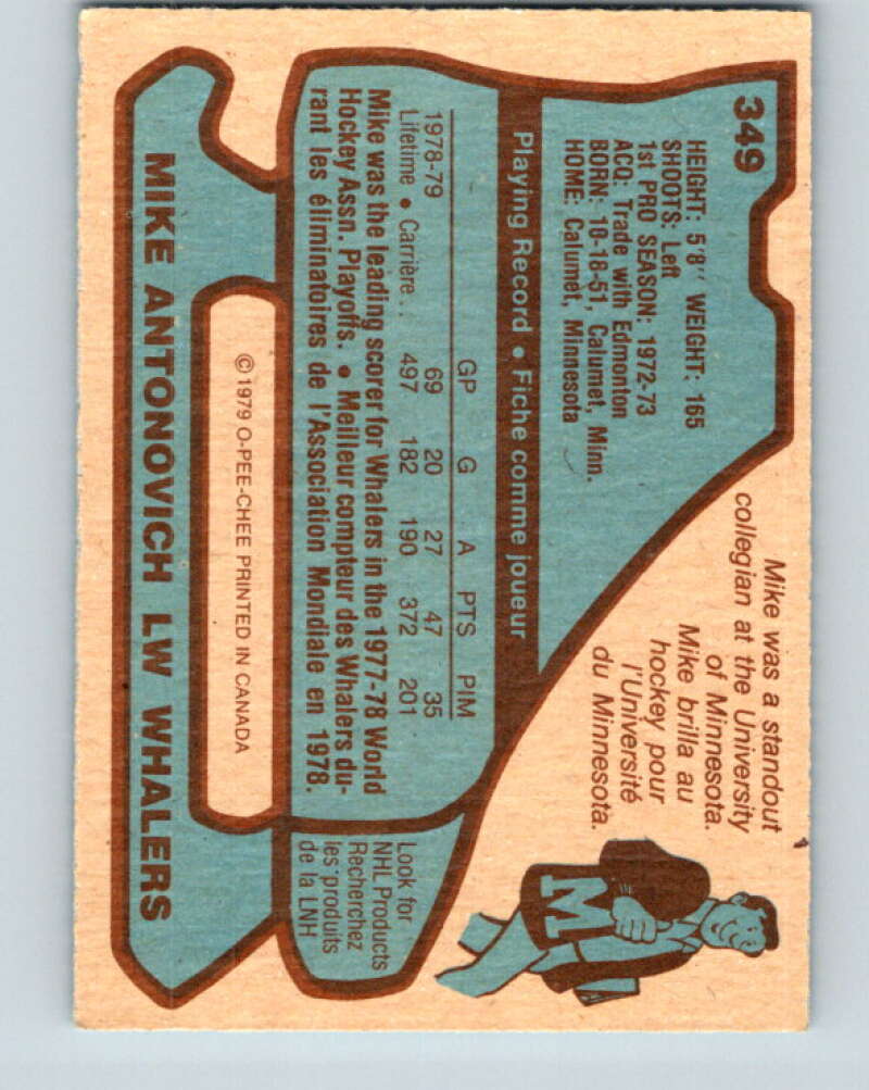 1979-80 O-Pee-Chee #349 Mike Antonovich Hartford Whalers V20305
