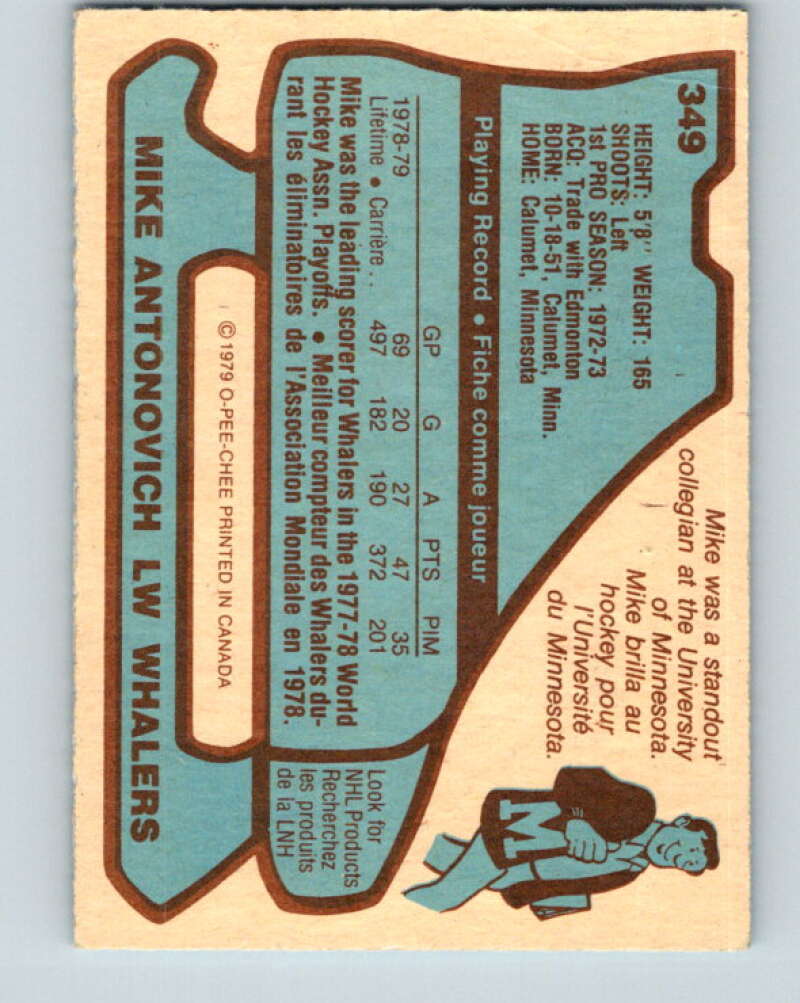 1979-80 O-Pee-Chee #349 Mike Antonovich Hartford Whalers V20307