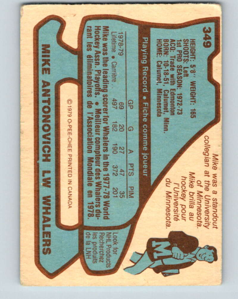 1979-80 O-Pee-Chee #349 Mike Antonovich Hartford Whalers V20313