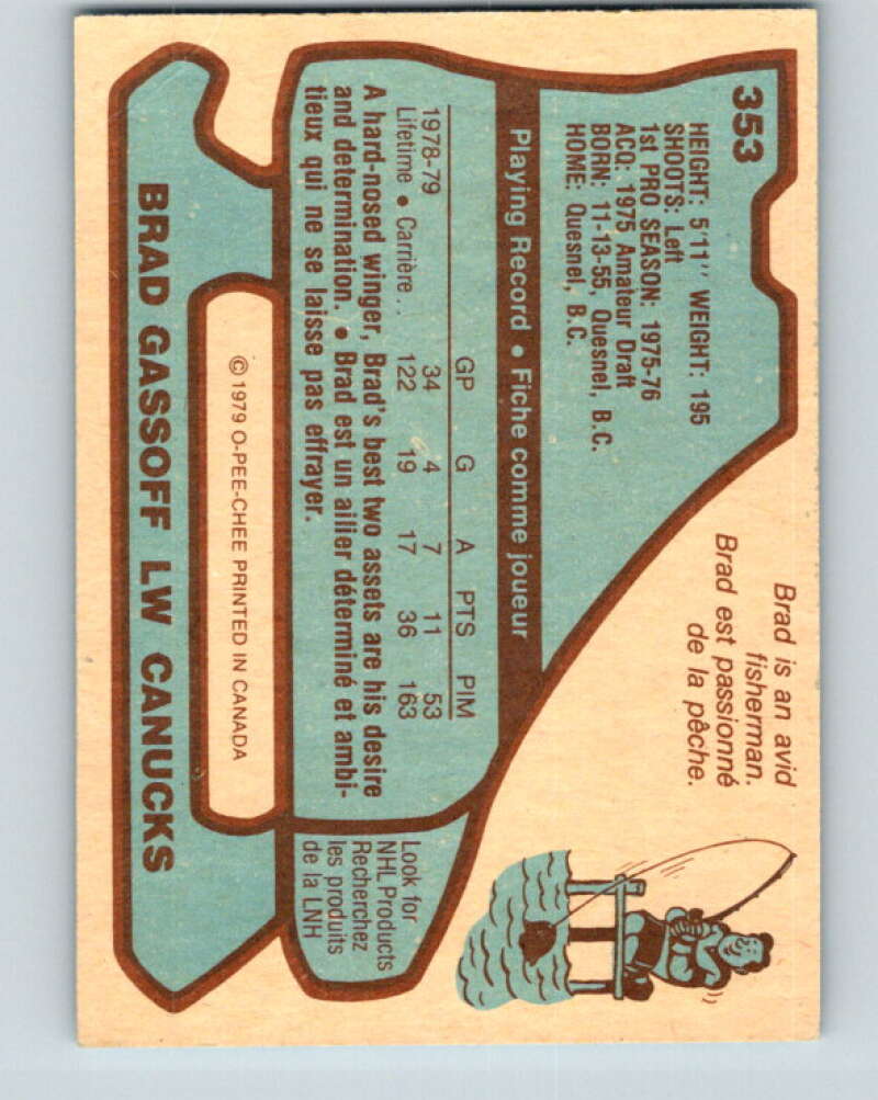 1979-80 O-Pee-Chee #353 Brad Gassoff Vancouver Canucks V20349