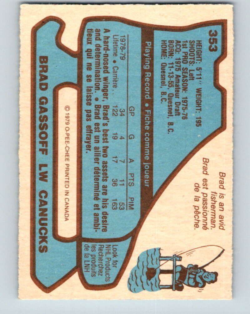 1979-80 O-Pee-Chee #353 Brad Gassoff Vancouver Canucks V20352