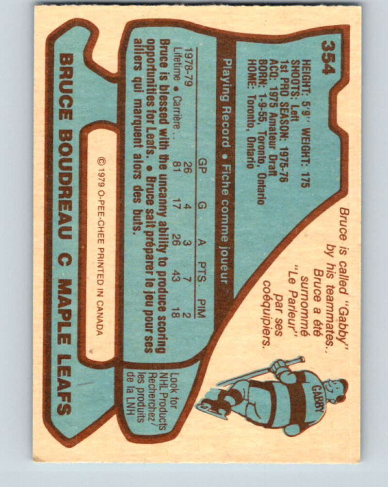 1979-80 O-Pee-Chee #354 Bruce Boudreau Toronto Maple Leafs V20358