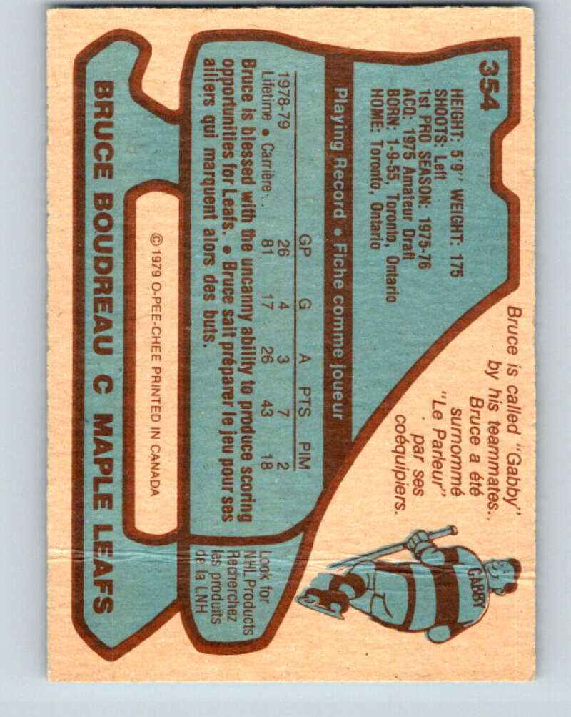 1979-80 O-Pee-Chee #354 Bruce Boudreau Toronto Maple Leafs V20360