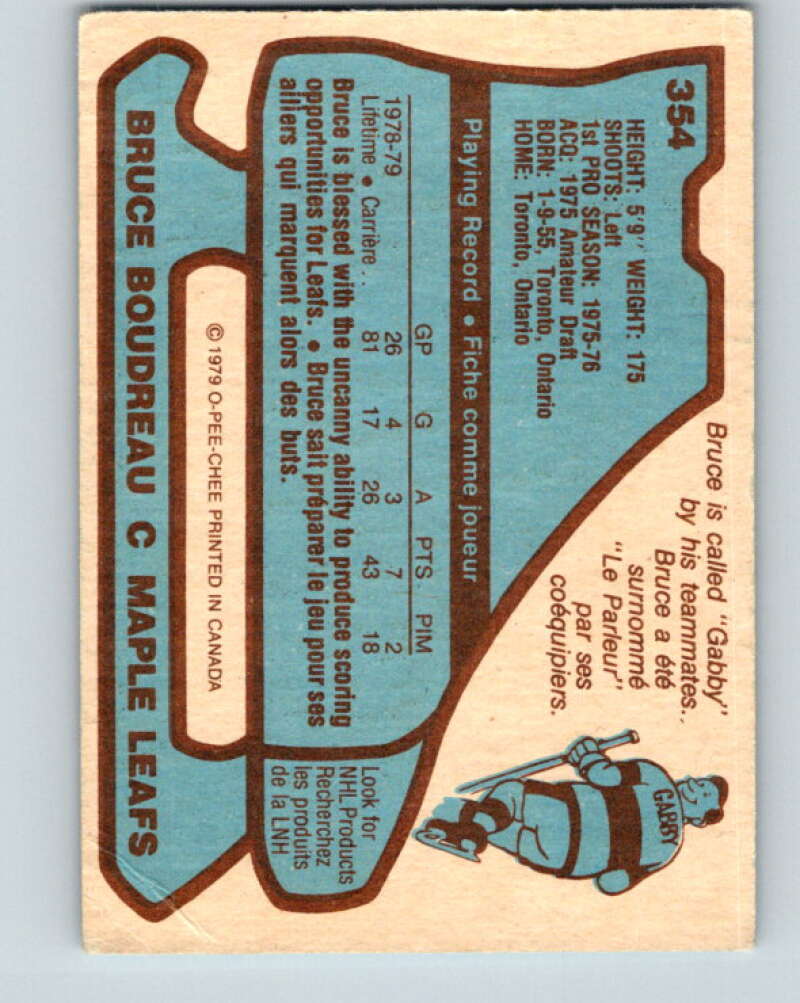 1979-80 O-Pee-Chee #354 Bruce Boudreau Toronto Maple Leafs V20363