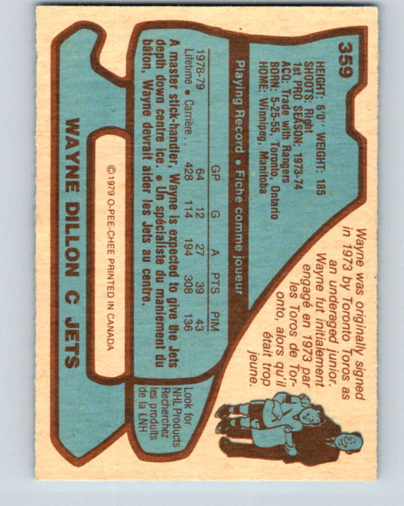 1979-80 O-Pee-Chee #359 Wayne Dillon Winnipeg Jets V20406