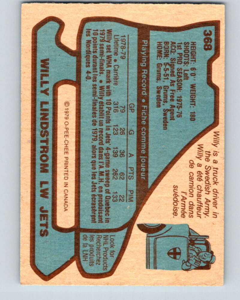 1979-80 O-Pee-Chee #368 Willy Lindstrom Winnipeg Jets V20482