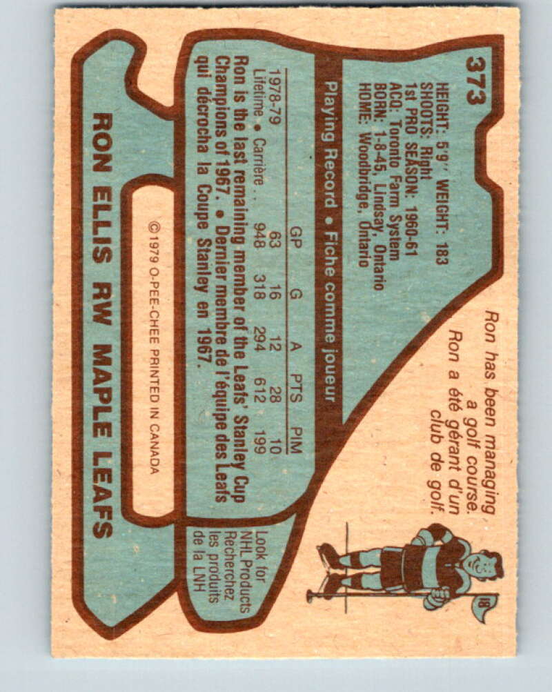 1979-80 O-Pee-Chee #373 Ron Ellis Toronto Maple Leafs V20535