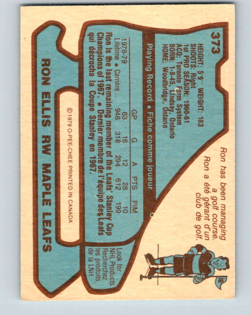 1979-80 O-Pee-Chee #373 Ron Ellis Toronto Maple Leafs V20536