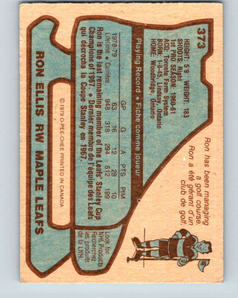 1979-80 O-Pee-Chee #373 Ron Ellis Toronto Maple Leafs V20539