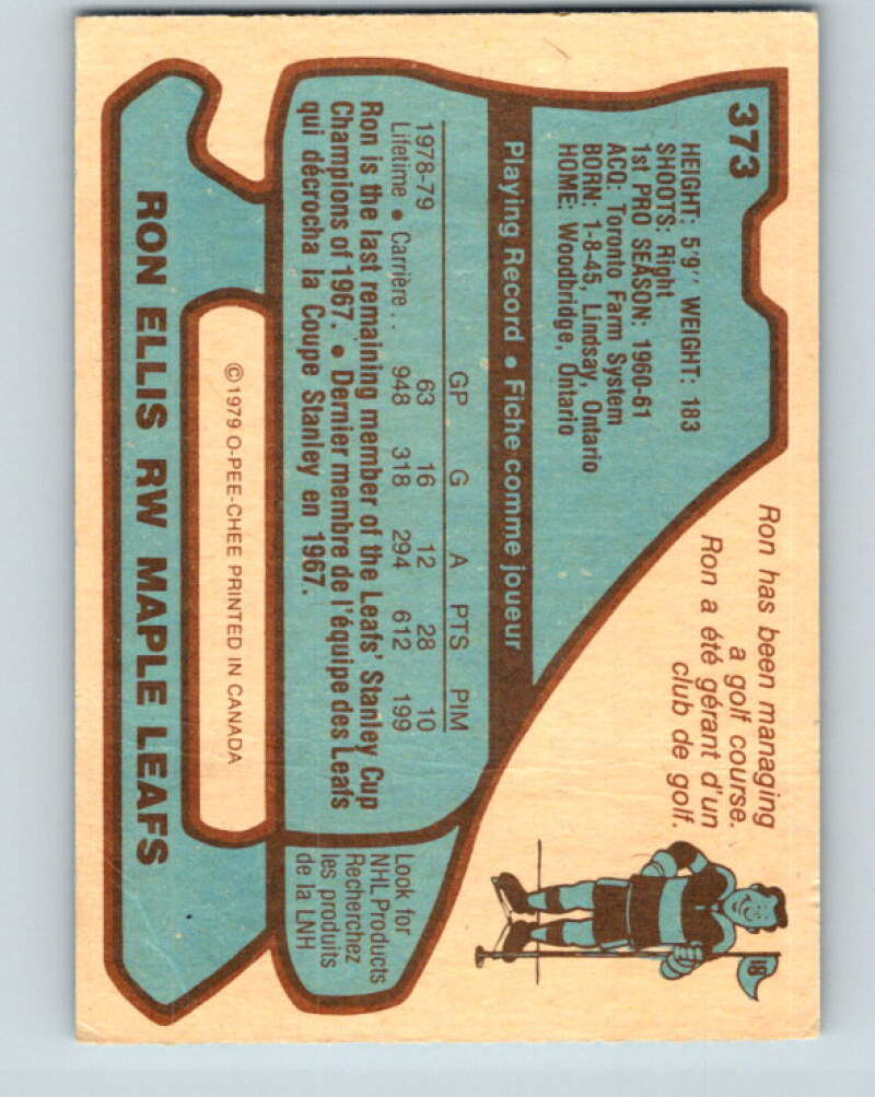 1979-80 O-Pee-Chee #373 Ron Ellis Toronto Maple Leafs V20540