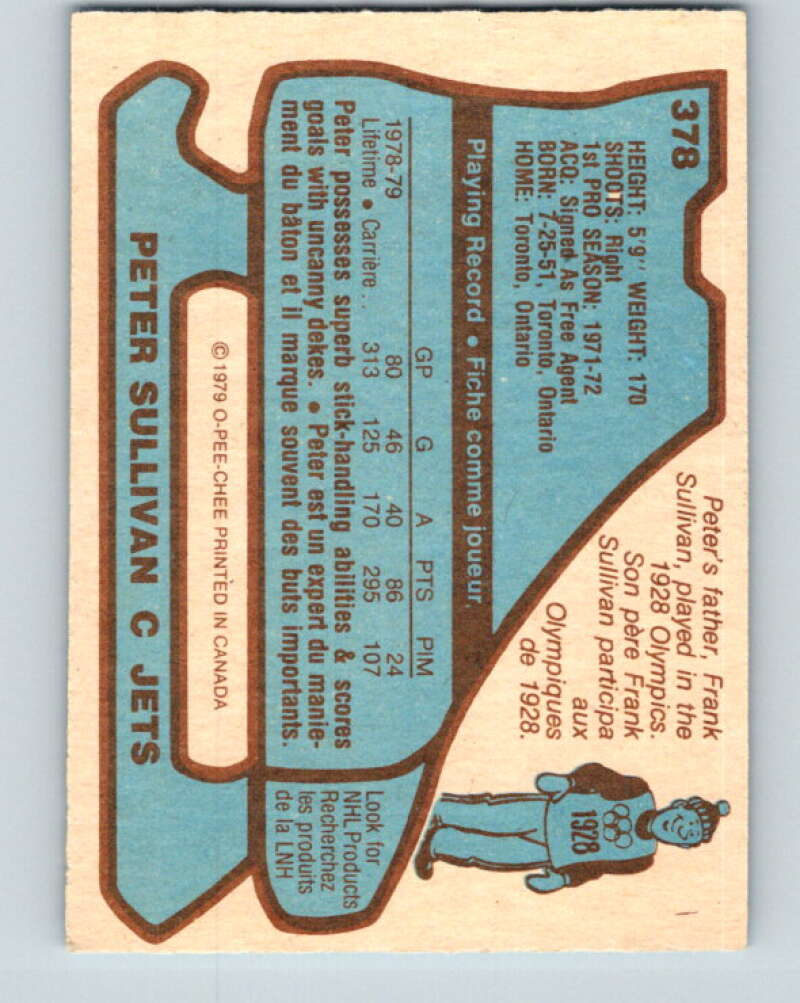 1979-80 O-Pee-Chee #378 Peter Sullivan Winnipeg Jets V20593