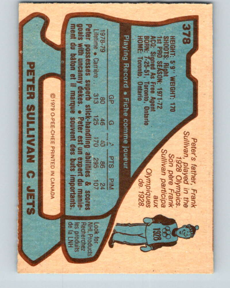 1979-80 O-Pee-Chee #378 Peter Sullivan Winnipeg Jets V20601
