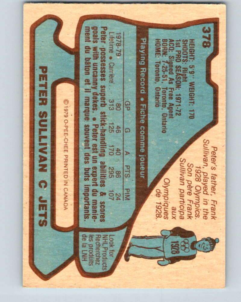 1979-80 O-Pee-Chee #378 Peter Sullivan Winnipeg Jets V20604