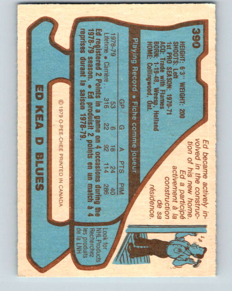 1979-80 O-Pee-Chee #390 Ed Kea St. Louis Blues V20712
