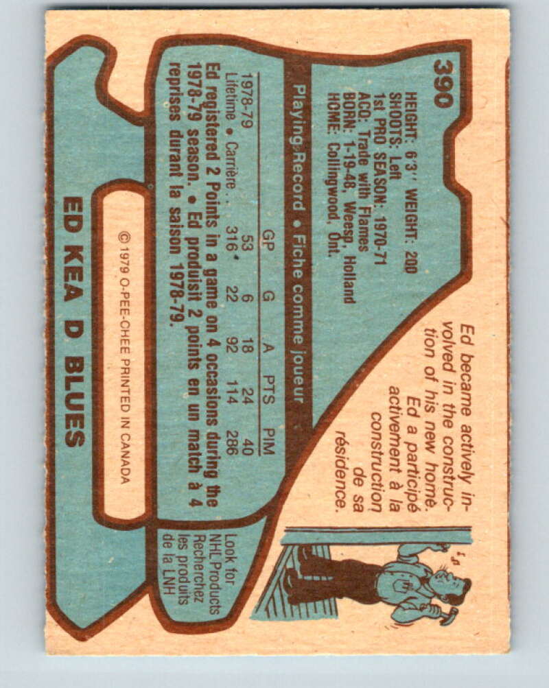 1979-80 O-Pee-Chee #390 Ed Kea St. Louis Blues V20714