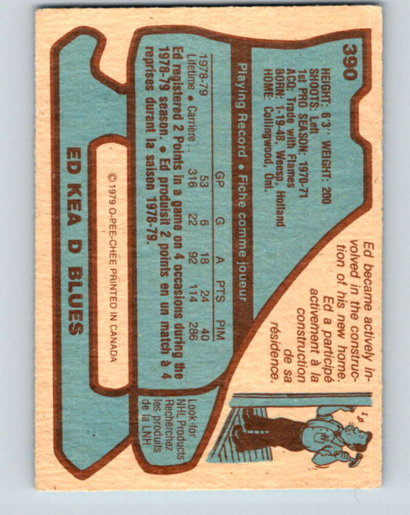 1979-80 O-Pee-Chee #390 Ed Kea St. Louis Blues V20721