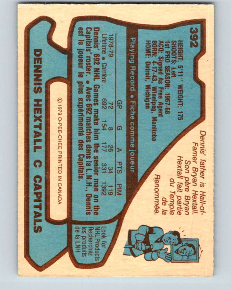 1979-80 O-Pee-Chee #392 Dennis Hextall Washington Capitals V20737
