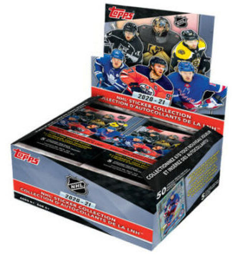 2020-21 Topps NHL Hockey Sticker Hobby Box - 50 Packs Per Box