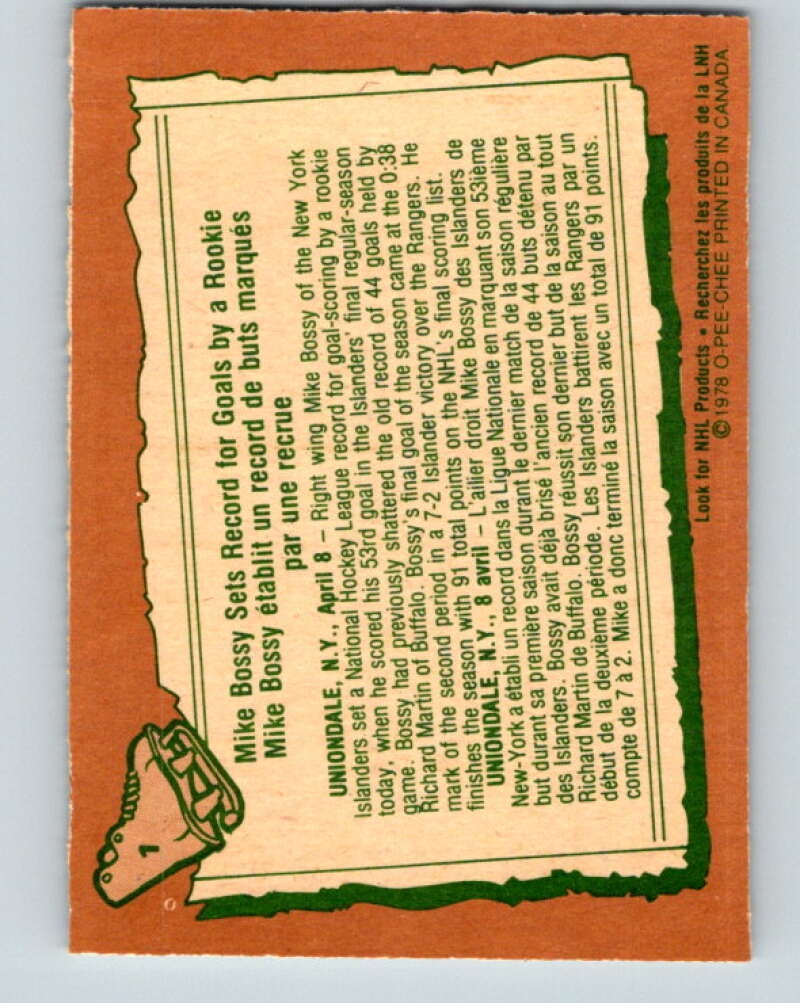 1978-79 O-Pee-Chee #1 Mike Bossy New York Islanders V20784