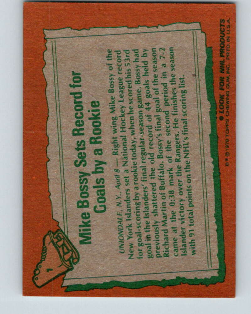 1978-79 O-Pee-Chee #1 Mike Bossy New York Islanders V20790