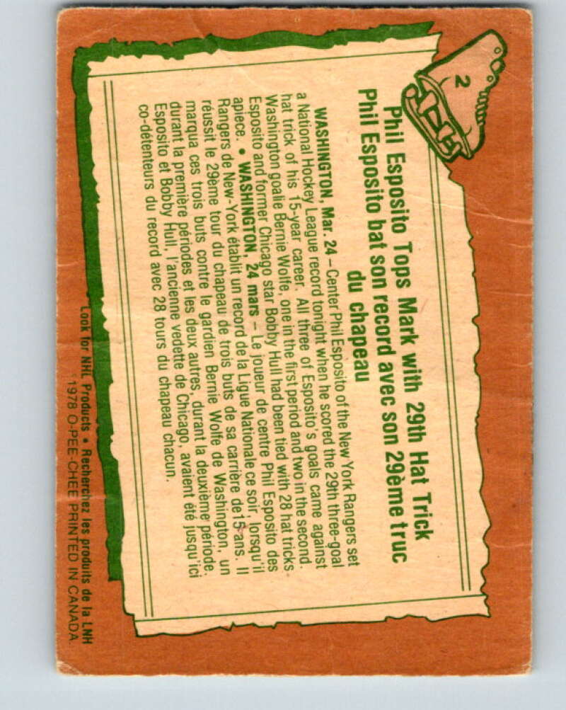 1978-79 O-Pee-Chee #2 Phil Esposito New York Rangers V20791