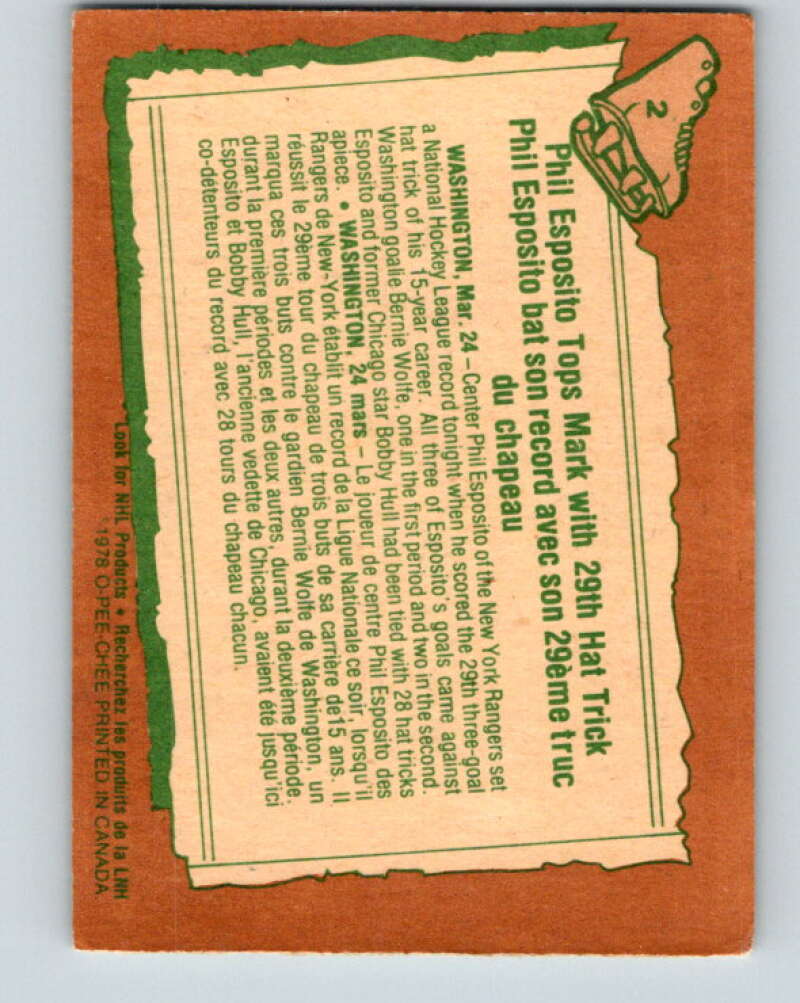 1978-79 O-Pee-Chee #2 Phil Esposito New York Rangers V20795
