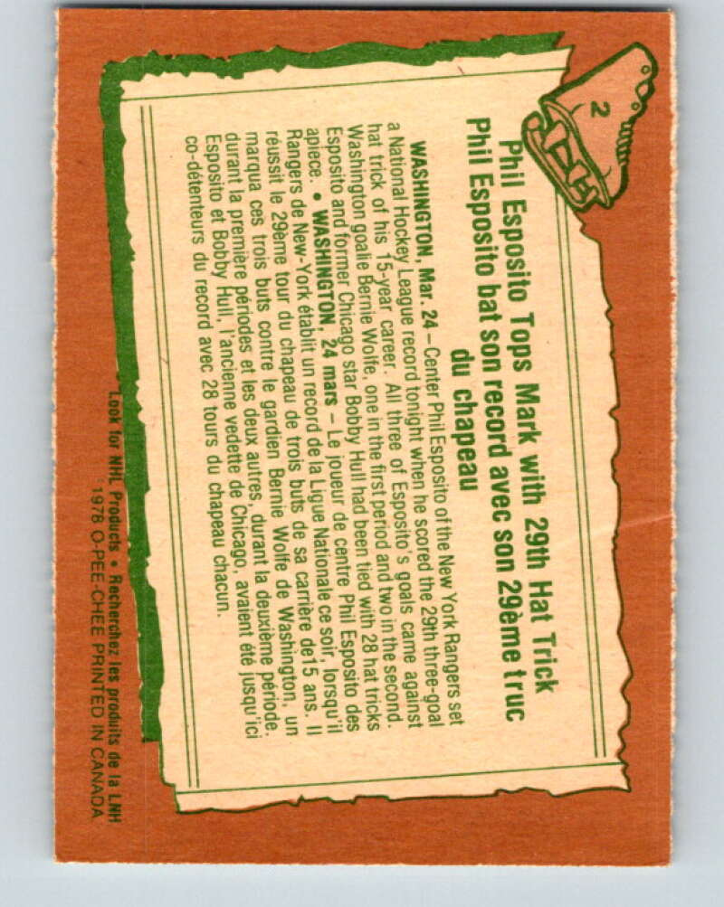 1978-79 O-Pee-Chee #2 Phil Esposito New York Rangers V20797