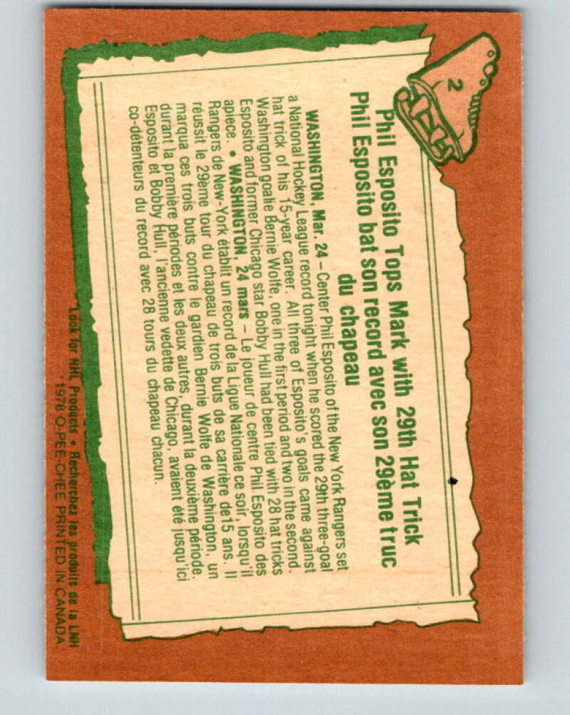 1978-79 O-Pee-Chee #2 Phil Esposito New York Rangers V20799