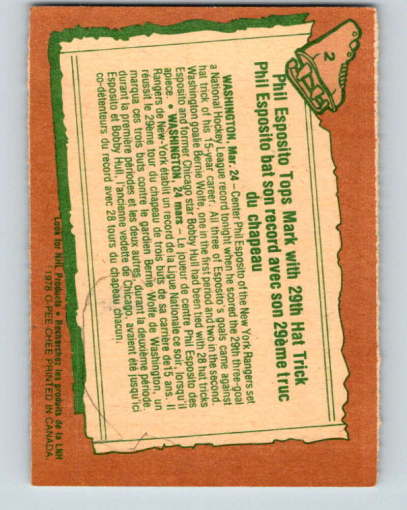 1978-79 O-Pee-Chee #2 Phil Esposito New York Rangers V20800