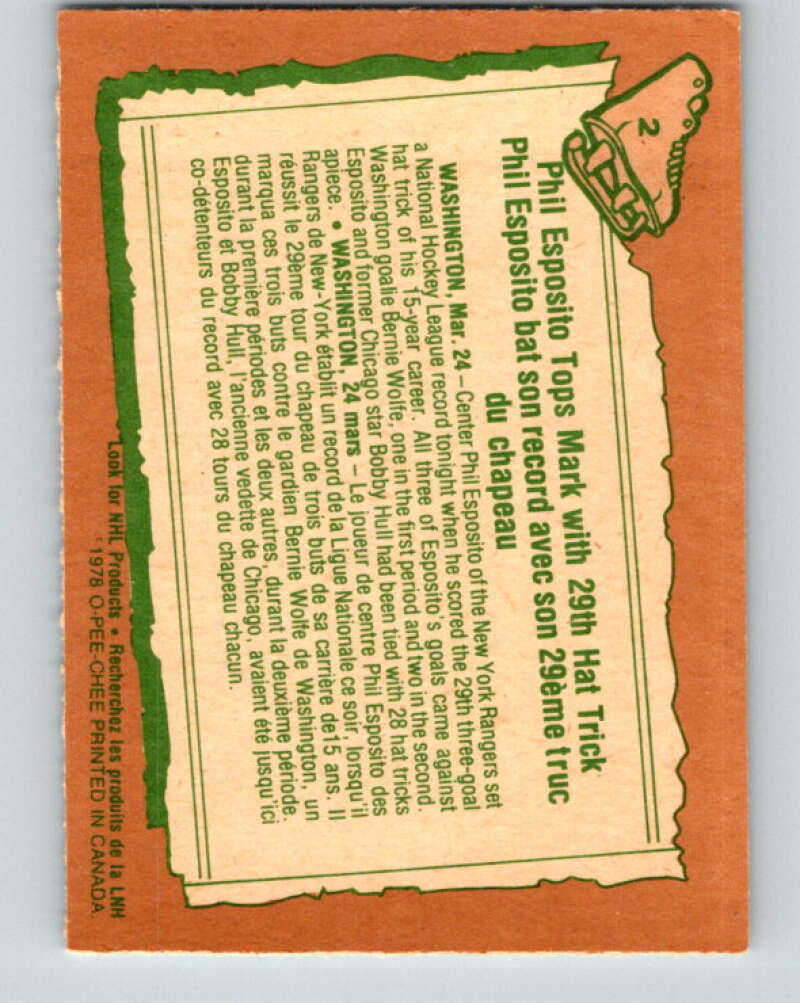 1978-79 O-Pee-Chee #2 Phil Esposito New York Rangers V20802