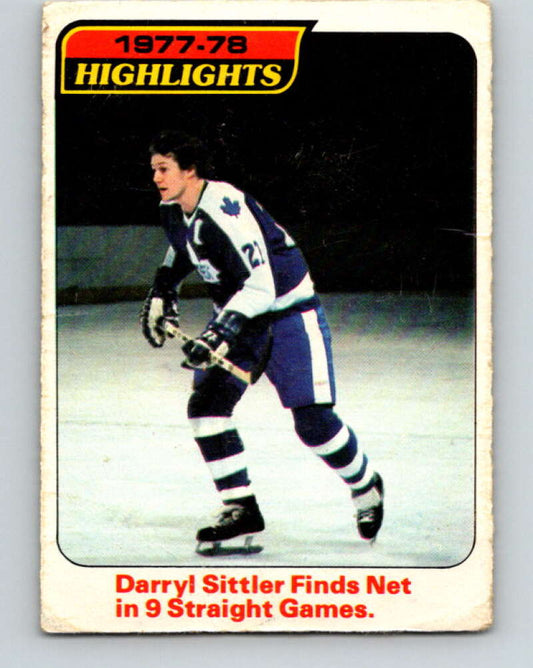 1978-79 O-Pee-Chee #4 Darryl Sittler  Toronto Maple Leafs  V20827