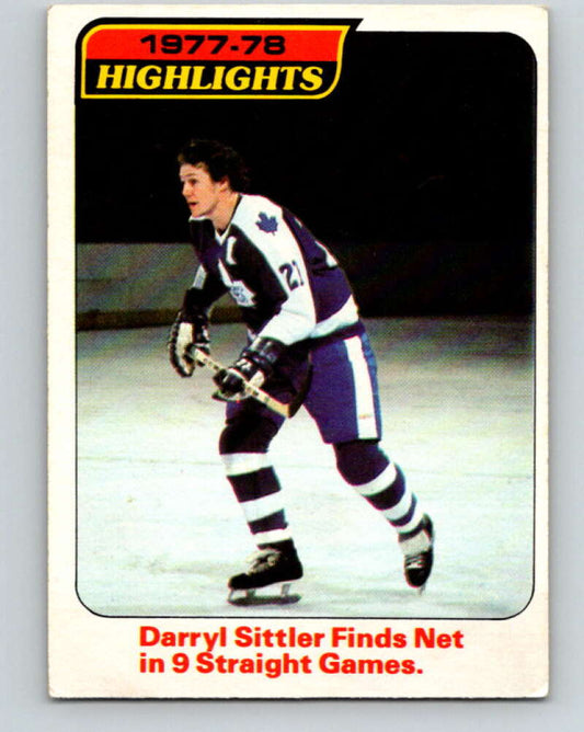 1978-79 O-Pee-Chee #4 Darryl Sittler  Toronto Maple Leafs  V20829