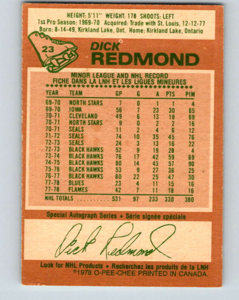 1978-79 O-Pee-Chee #23 Dick Redmond Boston Bruins V21104