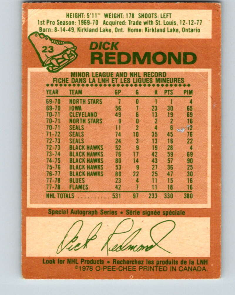 1978-79 O-Pee-Chee #23 Dick Redmond Boston Bruins V21107