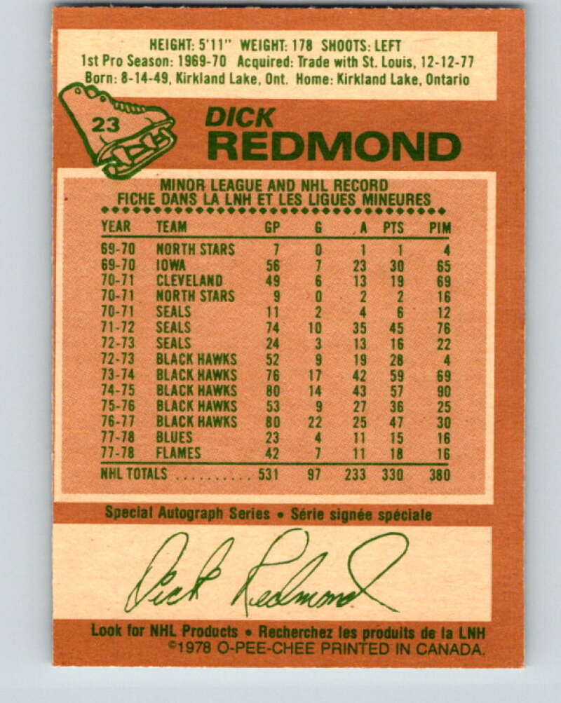 1978-79 O-Pee-Chee #23 Dick Redmond Boston Bruins V21108