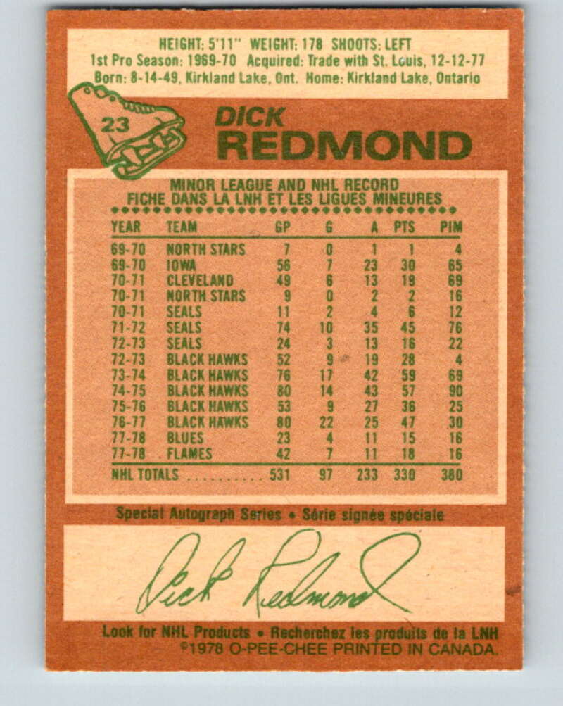 1978-79 O-Pee-Chee #23 Dick Redmond Boston Bruins V21115