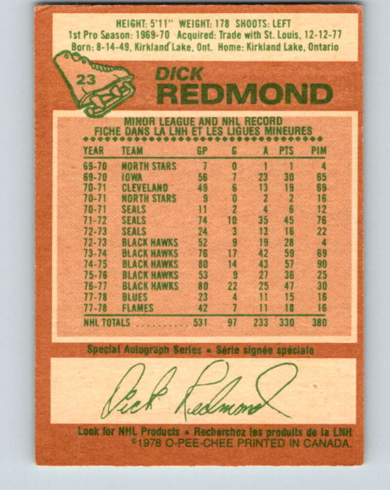 1978-79 O-Pee-Chee #23 Dick Redmond Boston Bruins V21116